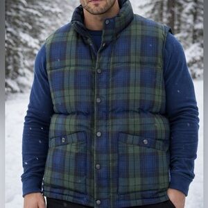 Vineyard Vines Goose Down Tartan Plaid Puffer Vest Men’s XXL